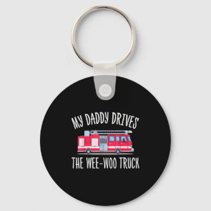 Porte-clés Mon papa conduit le camion sirène jour de fête des