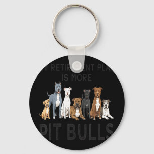 Porte-clés Mon plan de retraite est plus de pit-bulls design