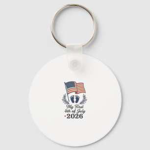Porte-clés Mon premier 4 juillet 2026 bébé vintage patriotiqu