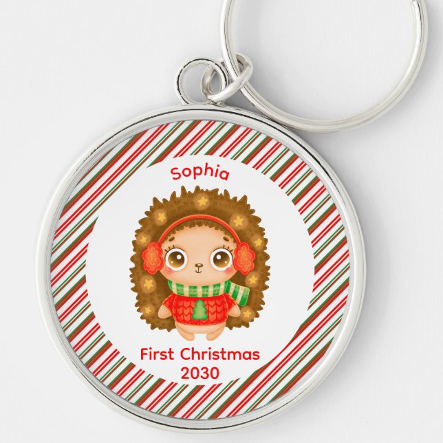 Porte-clés Mon premier Noël mignon bébé nom Noël (Devant)