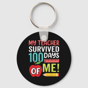 Porte-clés Mon professeur a survécu 100 jours de moi Joyeux 1