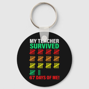 Porte-clés Mon professeur a survécu 67 jours de moi à l'école