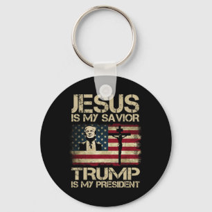 Porte-clés Mon Sauveur Trump Est Mon Président Trump 2024 Éta