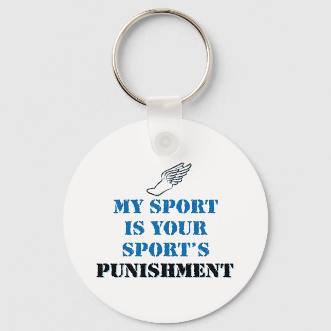 Porte-clés Mon sport est votre punition sportive - piste (Recto)
