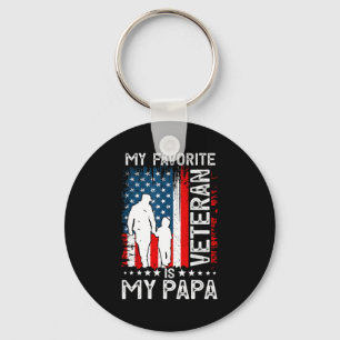 Porte-clés Mon vétéran préféré est mon papa grand-père merci