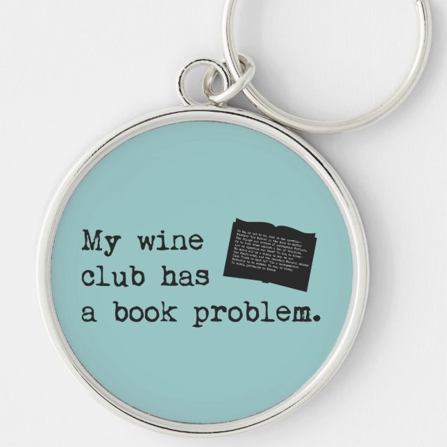 Porte-clés Mon Wine Club a un problème de livre (Devant)