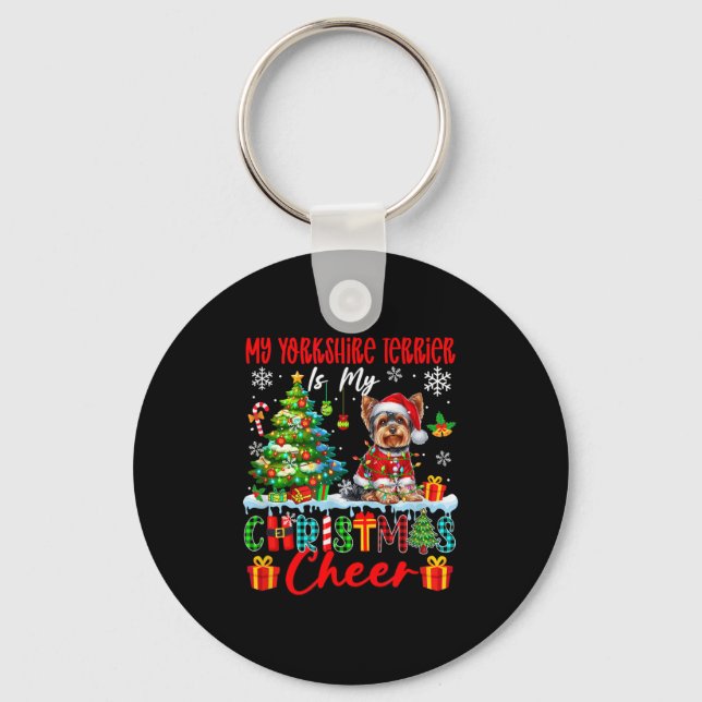 Porte-clés Mon Yorkshire Terrier est ma joie de Noël Funny Sa (Recto)