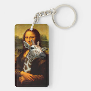 Porte-clés Mona Lisa aime les girafes
