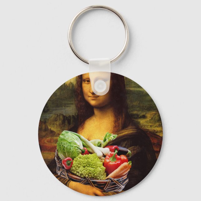 Porte-clés Mona Lisa aime les légumes (Recto)