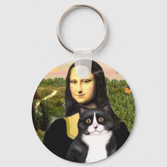 Porte-clés Mona Lisa - Am SH chat noir et blanc (Recto)