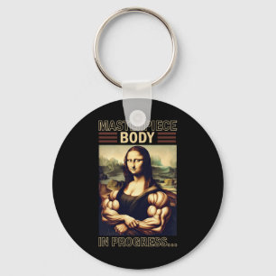 Porte-clés Mona Lisa Bodybuilding Muscle Gym Poids Wo