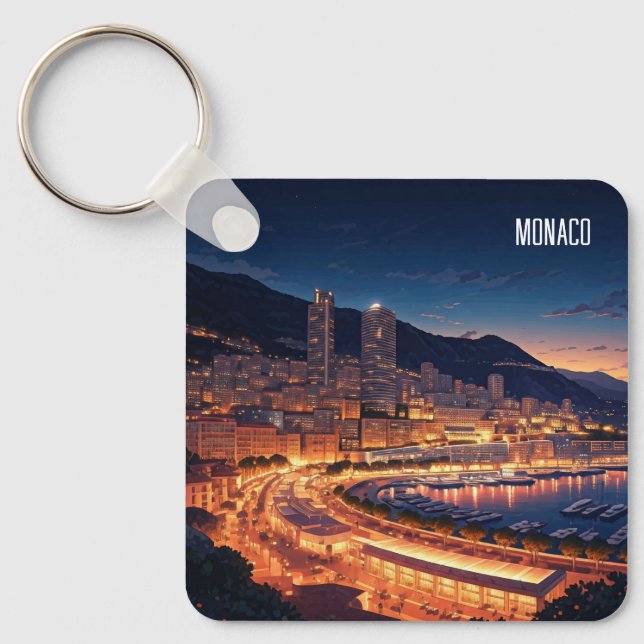 Porte-clés Monaco Monte Carlo la nuit (Recto)