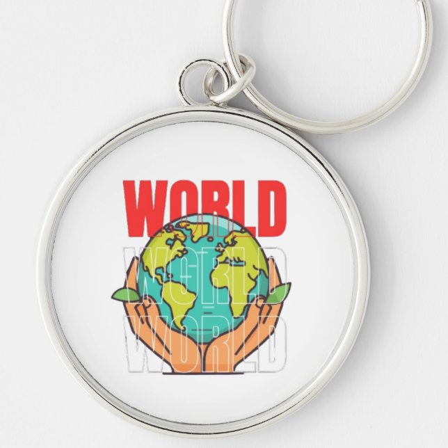 Porte-clés Monde – Conception de globe d'aventure de voyage (Devant)