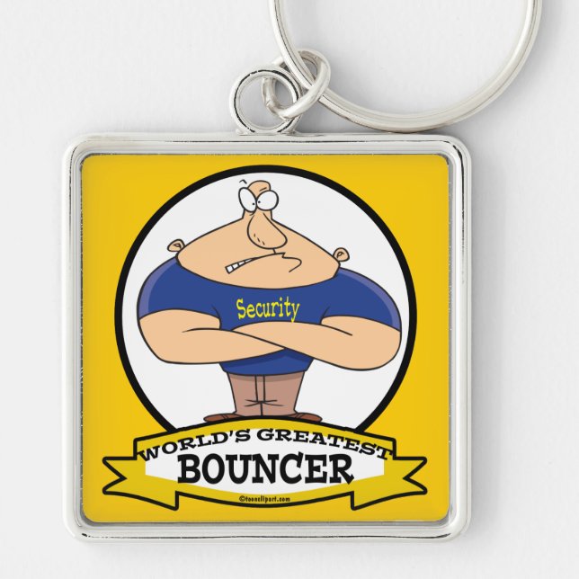 PORTE-CLÉS MONDE LE PLUS GRAND BOUNCER HOMME CARTOON (Devant)