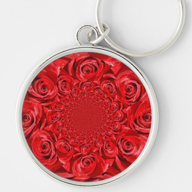 Porte-clés Monde rose: Fantaisie florale (Devant)