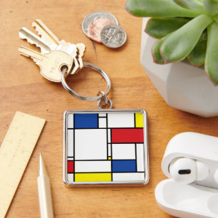 Porte-clés Mondrial Minimaliste Géométrique De Stijl Art Mode