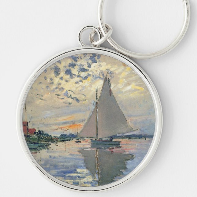 Porte-clés Monet Sailboat Français Impressionnisme Art classi (Devant)