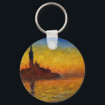 Porte-clés Monet Sunset Venice Colorful Impressionism Art<br><div class="desc">Monet Sunset - Claude Monet Sunset in Venice Vintage Impressionist Painting San Giorgio Maggiore al Crepuscolo, or San Giorgio Maggiore at Dusk is one of a series of paintings done by artist Claude Monet, of the most fabulous sunset in Venice. This is a famous Impressionist painting by Claude Monet painted...</div>