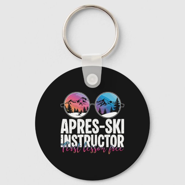 Porte-clés Moniteur Apres Ski Première Leçon Drôle Ski Ski (Recto)