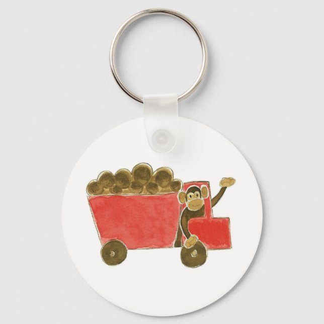 Porte-clés Monkey de camion de vidange (Recto)