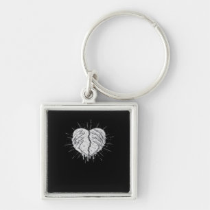 Porte-clés Monochrome Squelette Main Avec Coeur Classique