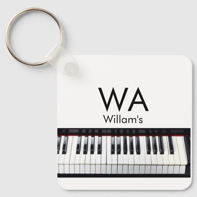 Porte-clés Monogram add initial letter name text piano music  (Recto)
