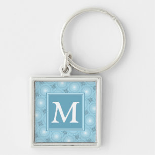 Porte-clés Monogram angel blue circles pattern