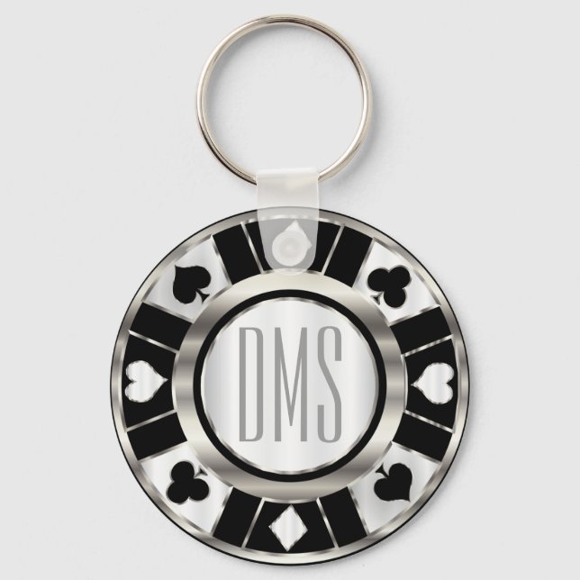 Porte-clés Monogram Black and Silver Las Vegas Style (Recto)