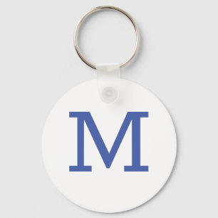 Porte-clés Monogram Blue Modern Ajouter Votre Nom Initial