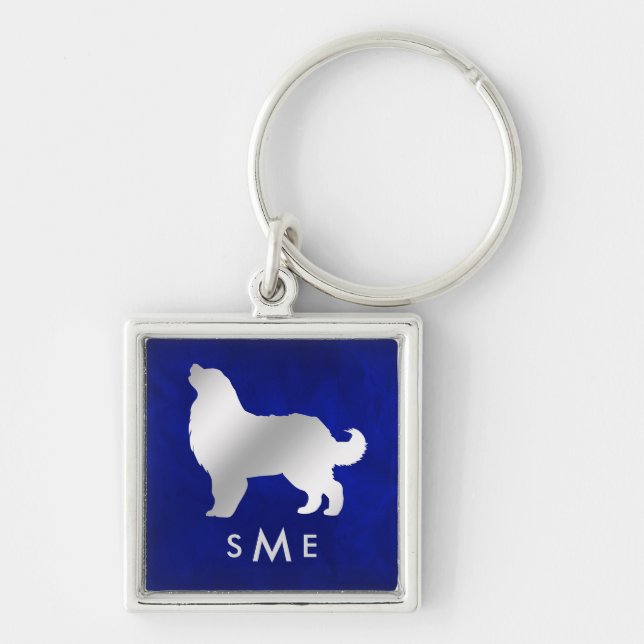 Porte-clés Monogram Blue Silver Bernese Mountain Dog (Devant)