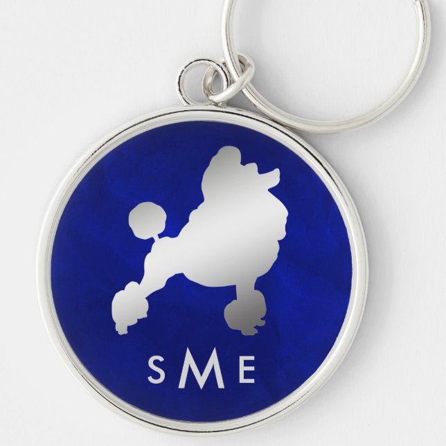 Porte-clés Monogram Blue Silver Poodle (Devant)