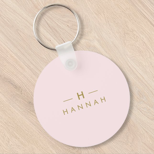 Porte-clés Monogram Blush | Elegant Gold Minimum (Créateur téléchargé)