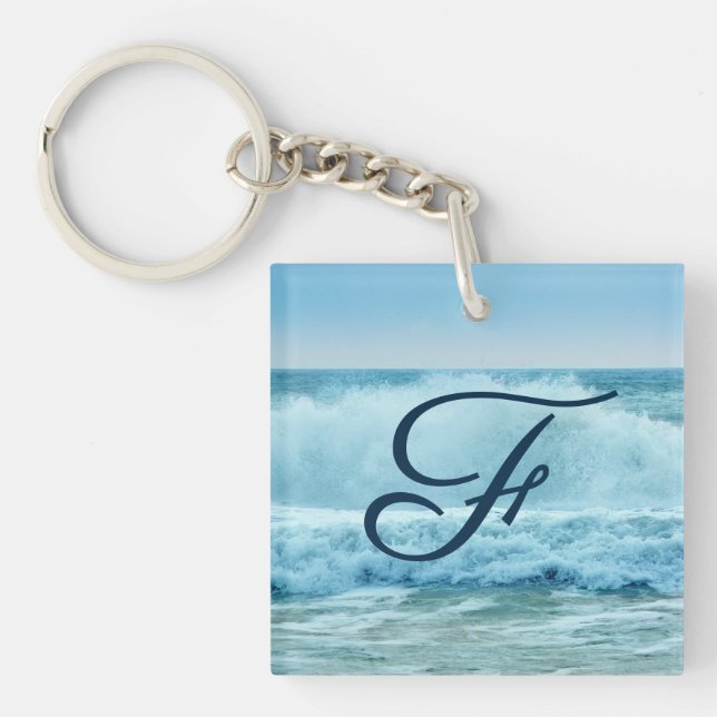 Porte-clés Monogram Ocean Wave Crashing on Shore (Devant)