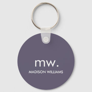 Porte-clés Monogram Pastel Élégant Design Moderne Minimaliste