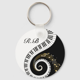 Porte-clés Monogram Piano Keys and  Musical Notes