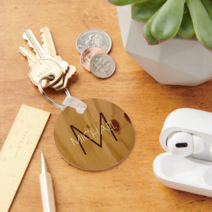 Porte-clés Monograme de Rustic Wood