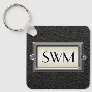 Porte-clés Monogramme 3-Lettre Executive Hommes Personnalisé