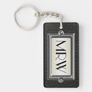 Porte-clés Monogramme 3-Lettre Executive Hommes Personnalisé