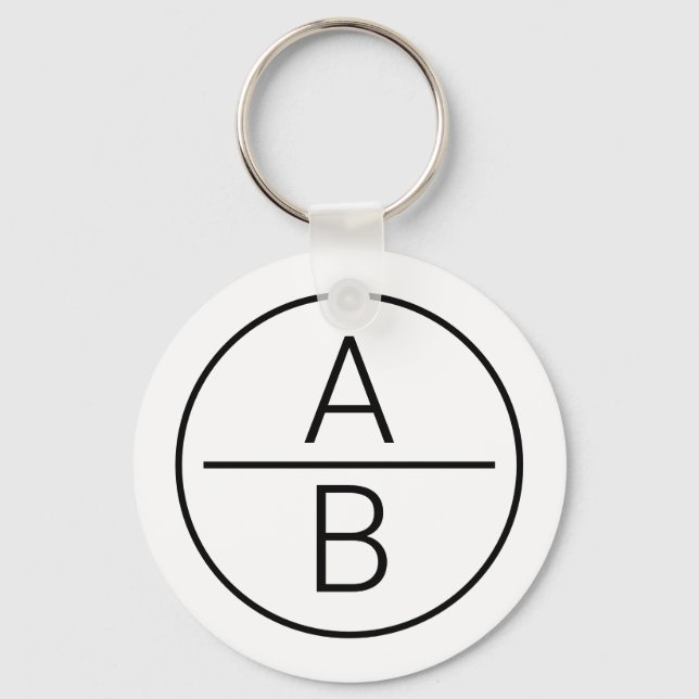 Porte-clés Monogramme à deux initiales moderne (Recto)