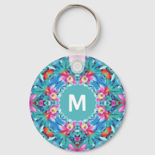 Porte-clés Monogramme Abstrait Mandala Hawaïen