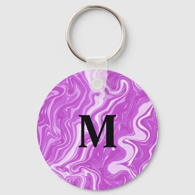 Porte-clés Monogramme Abstrait marbre rose Motif (Recto)
