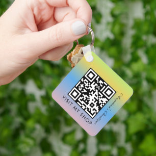 Porte-clés monogrammé avec code QR dégradé pour en