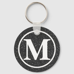 Porte-clés Monogramme Black Glitz BB