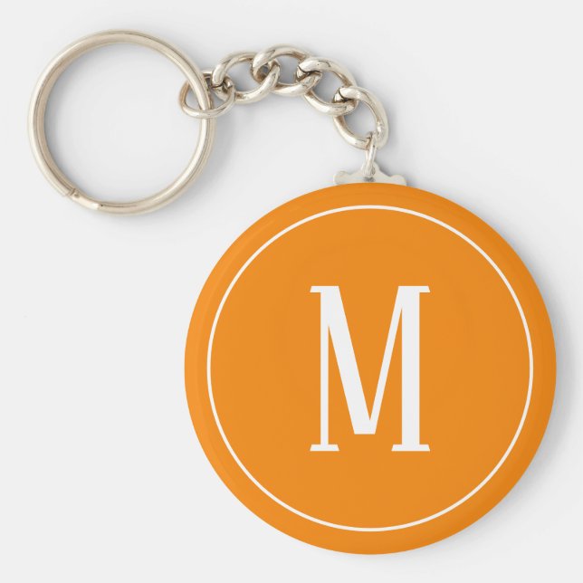 Porte-clés Monogramme blanc sur Porte - clé orange (Devant)