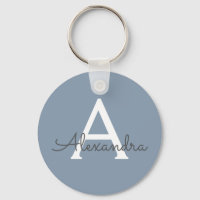 Monogramme bleu et blanc poussiéreux