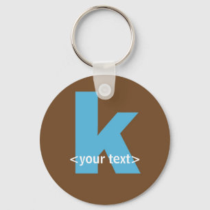 Porte-clés Monogramme bleu et Brown - lettre K