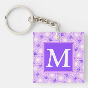 Porte-clés Monogramme cercles violets motif