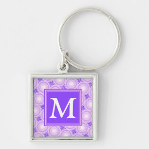 Porte-clés Monogramme cercles violets motif