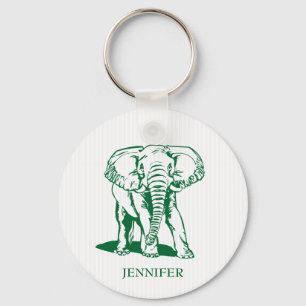 Porte-clés Monogramme Chasseur mignon Eléphant Vert