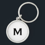 Porte-clés Monogramme classique noir et or<br><div class="desc">Porte - clé Monogramme Noir et Or Classique Personnalisé Monogramme Or Initial Arrière - plan Métallique Brossé. Parfait comme cadeau de vacances,  faveurs de réunion familiale,  merci cadeau pour les groomsmen et cadeau pour toutes les occasions spéciales.</div>